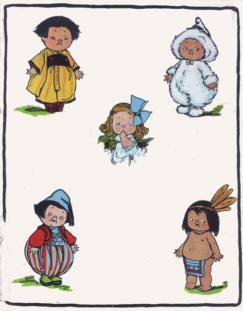 Kiddie Land Endpaper National Costumes by Grace G Drayton