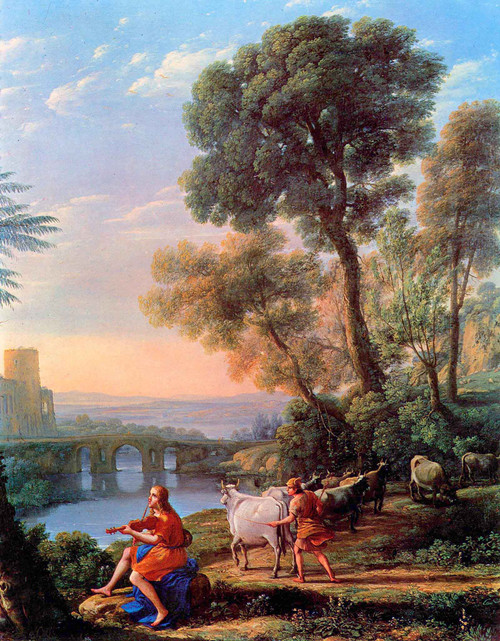 Landschaft Mit Apollo Und Merkur by Claude Lorrain