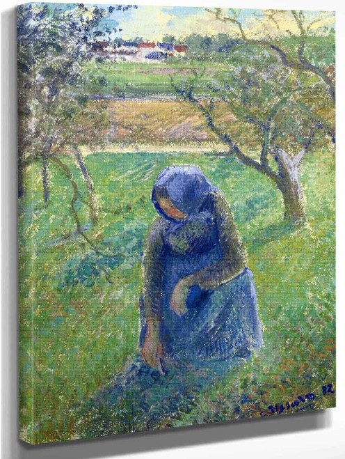 Gathering Herbs By Camille Pissarro