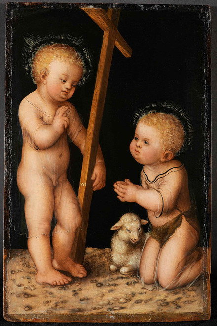 Lucas Cranach The Elder Infant Jesus And John The Baptist As Child by Lucas Cranach The Elder