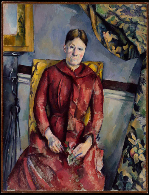 Madame Cezanne (Hortense Fiquet 1850–1922) In A Red Dress by Paul Cezanne