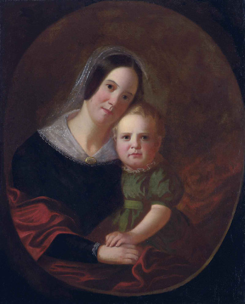 Mrs George Caleb Bingham (Sarah Elizabeth Hutchison) And Son Newton by George Caleb Bingham