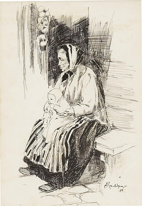 Old Lady With A Baby 1898 by Arthur Rackham