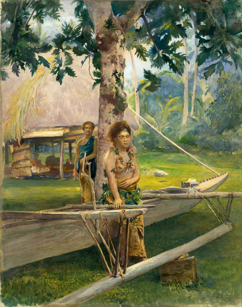 Portrait Of Faase The Taupo Or Official Virgin Of Fagaloa Bay And Her Duenna Samoa by John La Farge