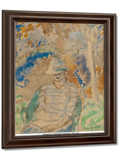 Reading In The Garden 1921 by Frederick Carl Frieseke Reading In The Garden 1921 by Frederick Carl Frieseke