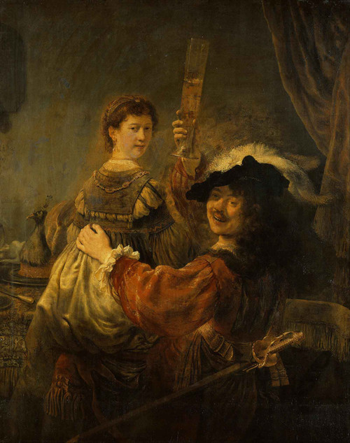 Rembrandt And Saskia In The Parable Of The Prodigal Son by Rembrandt
