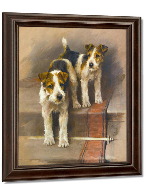 Terriers On A Staircase by Arthur Wardle