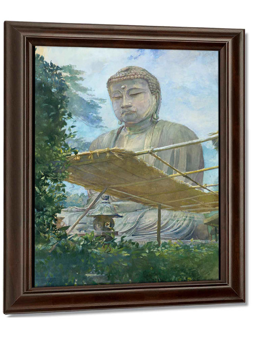 The Great Statue Of Amida Buddha At Kamakura Known As The Daibutsu From The Priests Garden by John La Farge