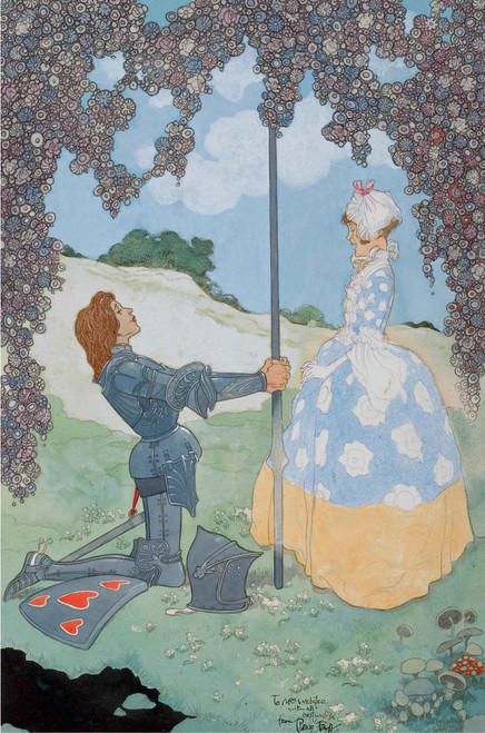 The Knight And His Maid Frontispiece For A Garland Of Roses by Rene Bull