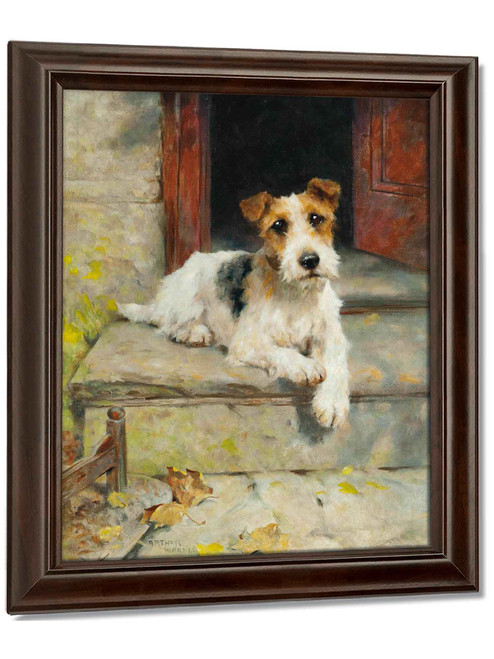 Waiting For Master A Wire Coated Fox Terrier by Arthur Wardle