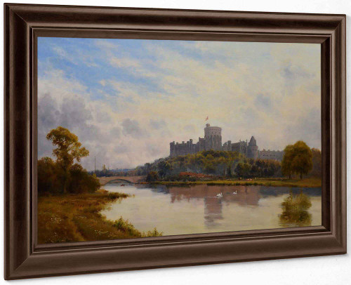 Windsor Castle From The Thames 19th Century English Victorian Landscape by Alfred De Breanski