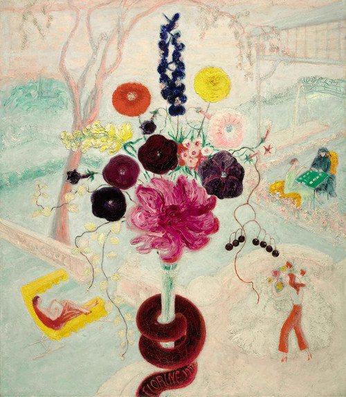 Birthday Bouquet (Flowers With Snake) by Florine Stettheimer