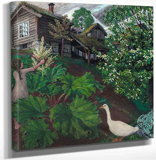 Natlys Rabarbra Gaas Og Haegg (Golden Spring by Nikolai Astrup
