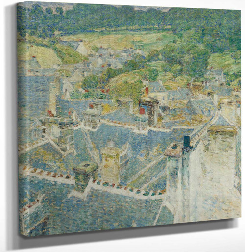Rooftops Pont Aven Brittany by Childe Hassam