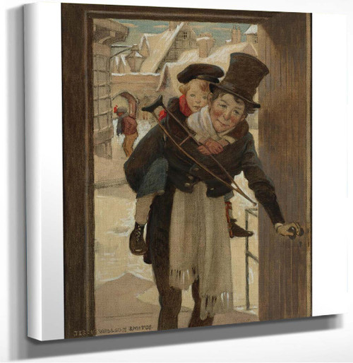 Study For Tiny Tim And Bob Cratchit On Christmas Day by Jessie Willcox Smith