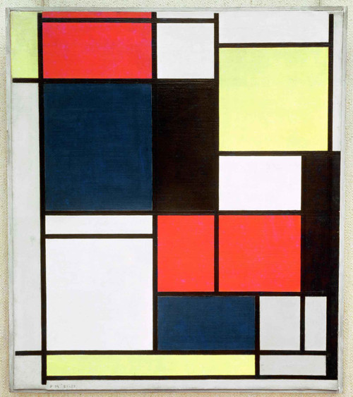 Tableau No 2 With Red Blue Black And Gray by Peit Mondrian