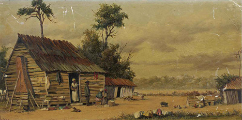Cotton Pickers And Their Cabin by William Aiken Walker