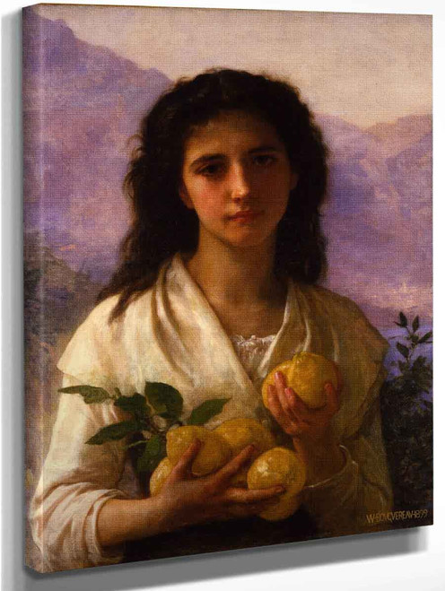 Girl Holding Lemons By William Bouguereau