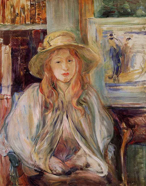 Girl In A Straw Hat By Berthe Morisot