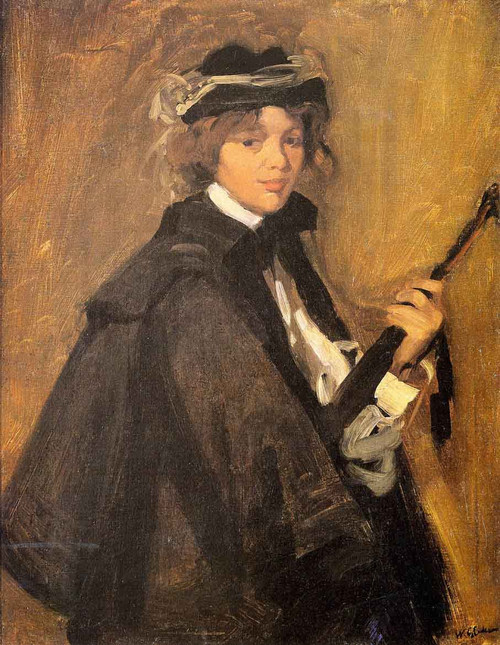 Girl In Black Cape By William James Glackens  By William James Glackens