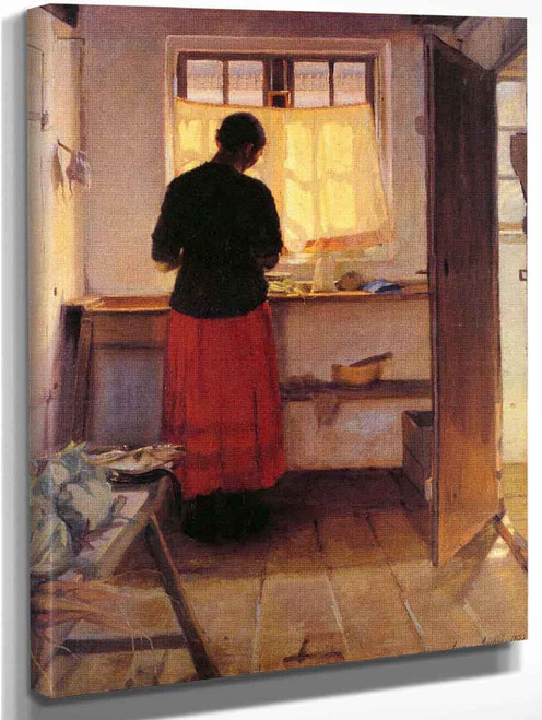 Girl In Kitchen By Anna Ancher