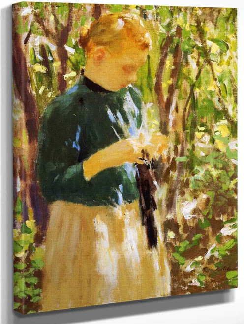 Girl Knitting By Gari Melchers