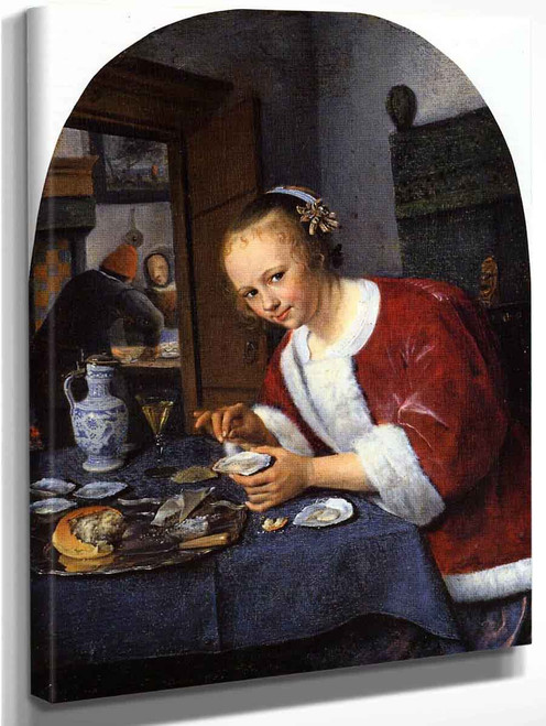 Girl Offering Oysters By Jan Steen