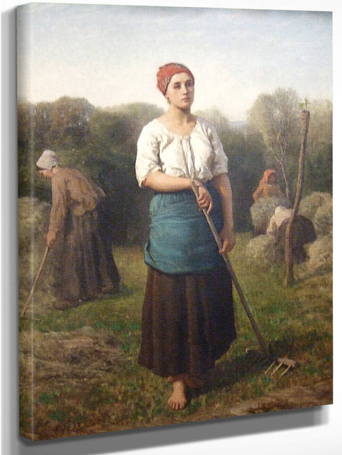 Girl With A Rake By Jules Adolphe Breton