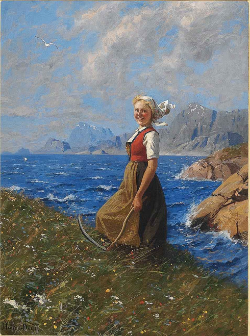 Girl With Sickle By Hans Dahl