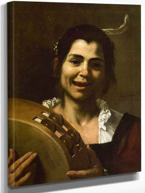 Girl With Tambourine By Jusepe De Ribera