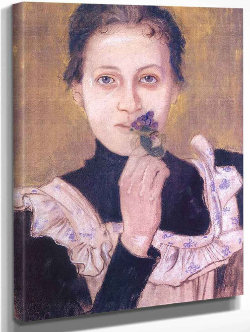Girl With Violets By Stanislaw Wyspianski
