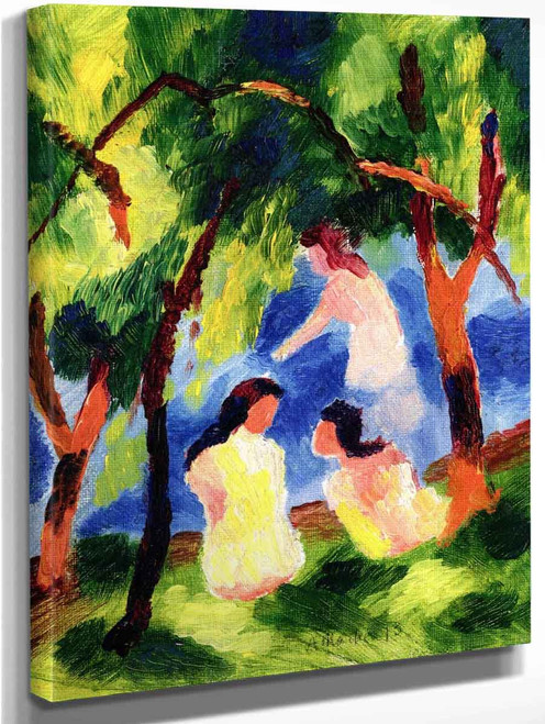 Girls Bathing By August Macke