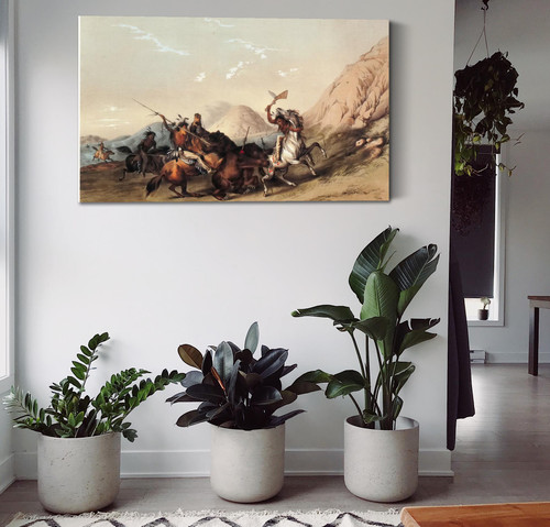 Indians Attacking The Grizzly Bear,The Most Savage And Ferocious Animal Of North American George Catlin