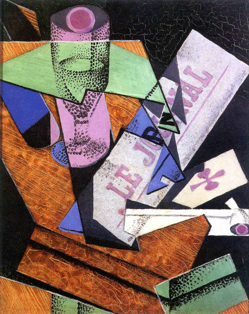 Glass And Newspaper 2 By Juan Gris