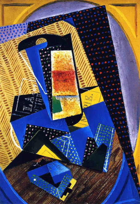 Glass And Playing Card By Juan Gris