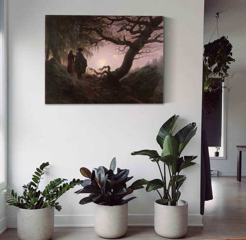 Man And Woman Contemplating The Moon Frederic Remington