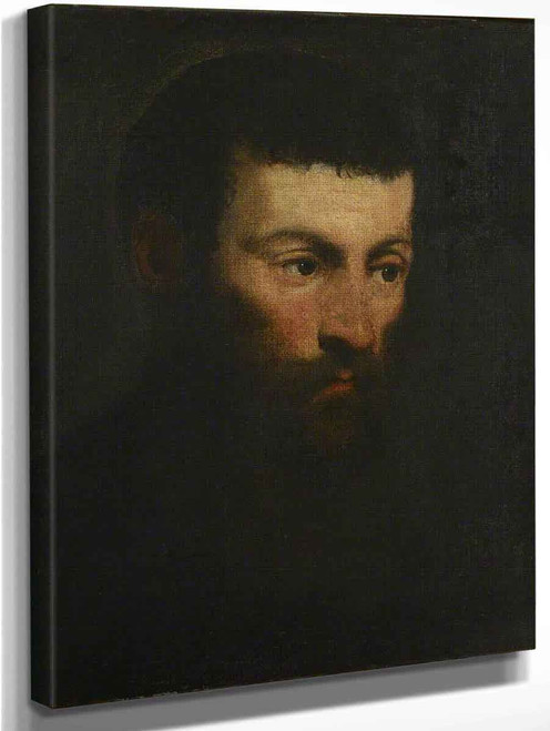 Head Of A Bearded Man By Jacopo Tintoretto