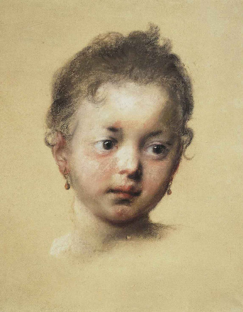 Head Of A Child In Face By Rosalba Carriera By Rosalba Carriera