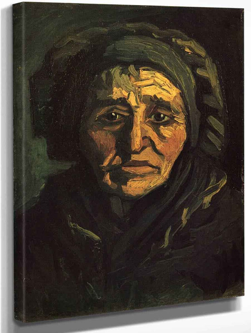 Head Of A Peasant Woman With A Greenish Lace Cap By Vincent Van Gogh