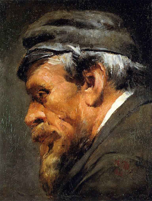 Head Of A Worker Wearing A Cap By Adolph Von Menzel By Adolph Von Menzel