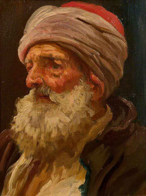 Head Of An Elderly Arab By Sir Frederic Lord Leighton Head Of An Elderly Arab By Sir Frederic Lord Leighton