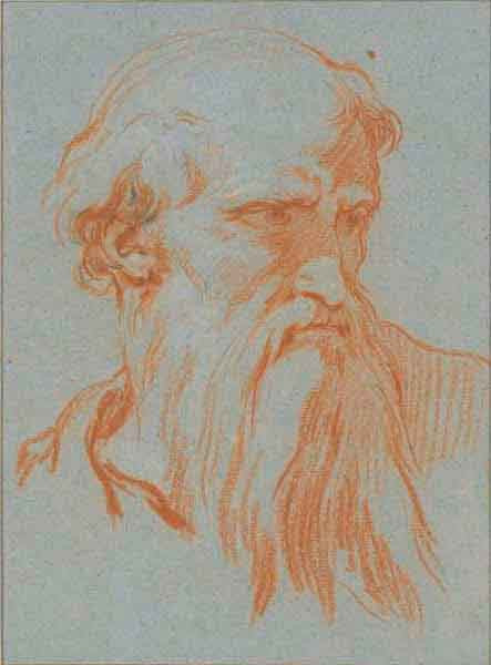 Head Of An Old Beared Man By Charles Joseph Natoire By Charles Joseph Natoire