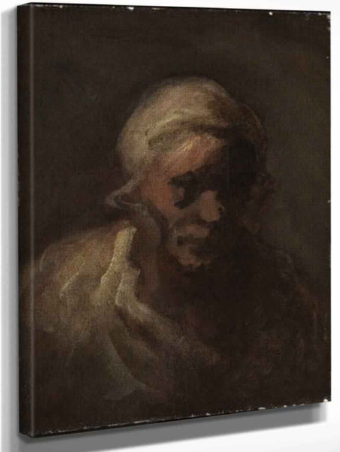 Head Of An Old Woman By Honore Daumier