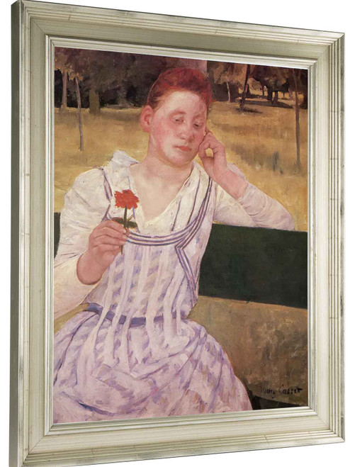 Woman With A Red Zinnia by Mary Cassatt