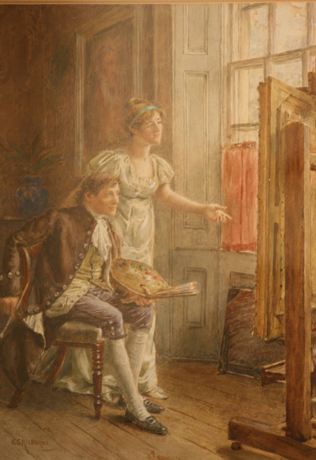 Her Portrait By George Goodwin Kilburne By George Goodwin Kilburne