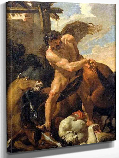 Hercules Vanquishing Diomedes (Small Version) By Charles Le Brun(French, 1619 1690) By Charles Le Brun(French, 1619 1690)
