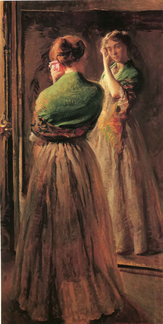 Girl With A Green Shawl Joseph Decamp