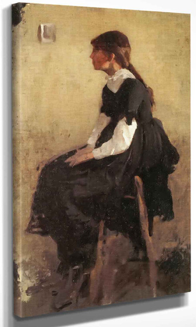 Seated Girl In A Long Black Dress Cecelia Beaux