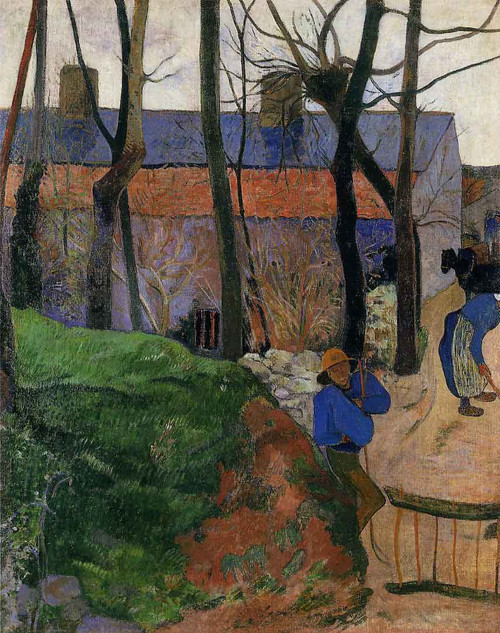 Houses In Le Pouldu By Paul Gauguin