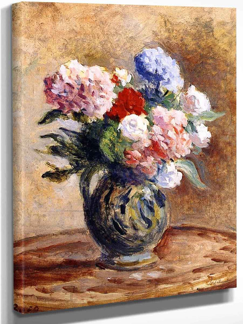 Hydrangeas And Roses In A Vase By Maximilien Luce By Maximilien Luce